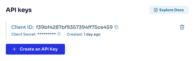API credentials